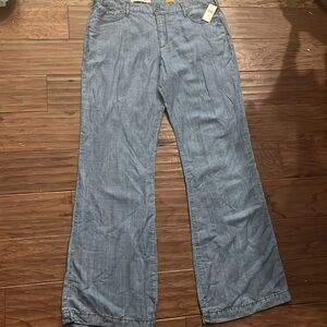 Pilcro and the Letterpress Blue Wide Leg Pants